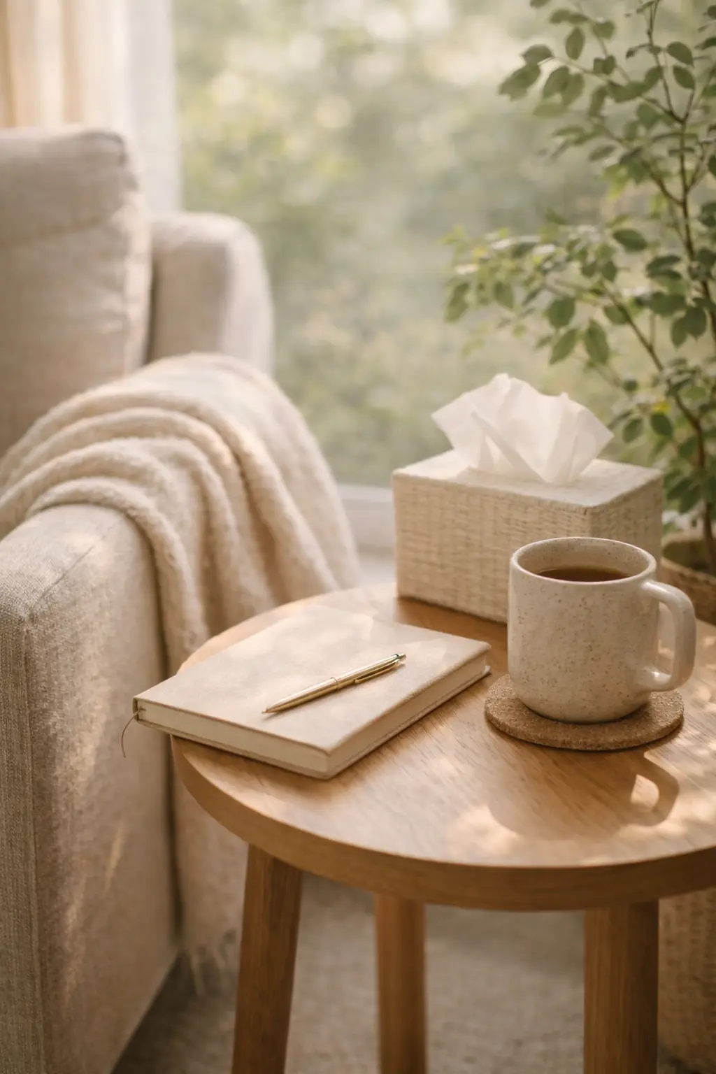 Journal and desk setup for reflection